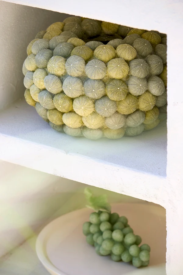 Vase deco 40x23,5 cm SEA URCHIN green+dark green