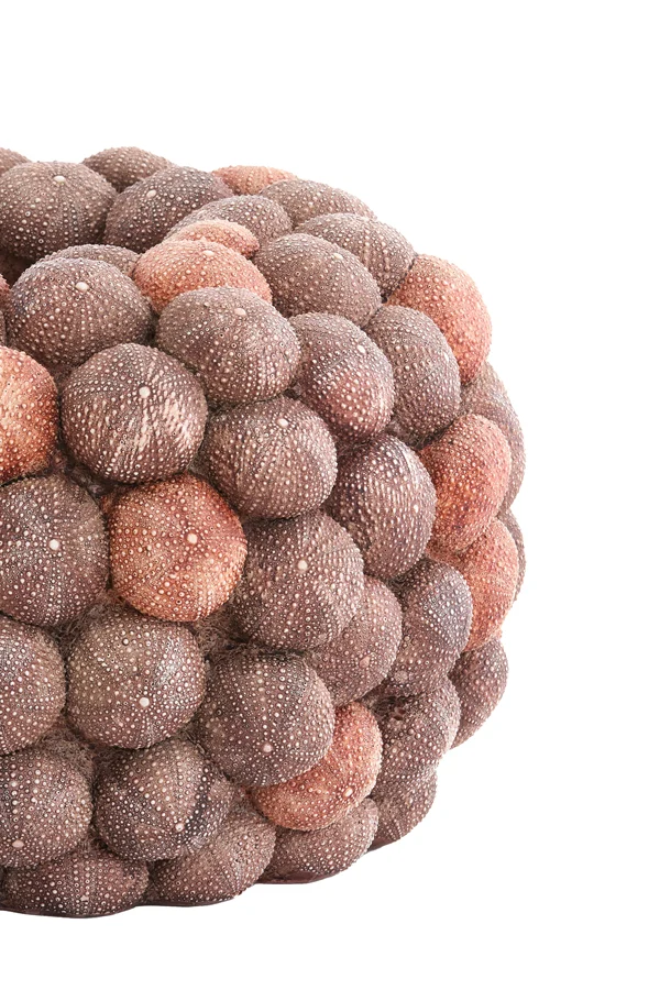Vase deco 40x23,5 cm SEA URCHIN coral red+burgundy