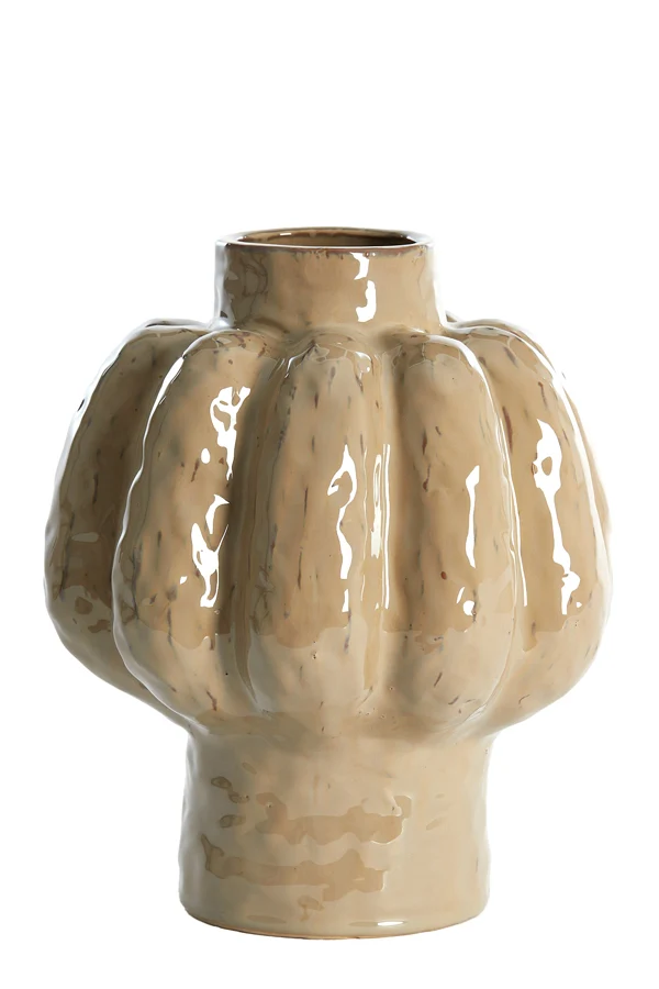 Vase deco 25x29 cm ALIVERI ceramics taupe