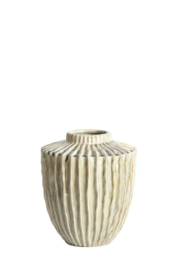 Vase deco 25x28 cm TALEA ceramics olive green-cream