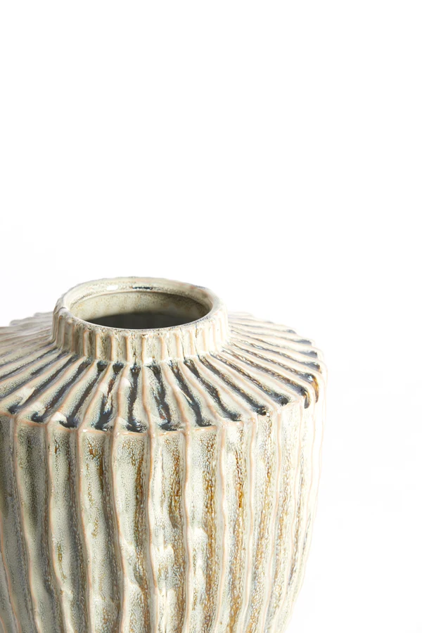 Vase deco 25x28 cm TALEA ceramics olive green-cream