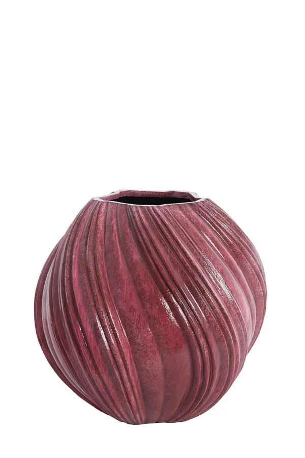 Vase deco 65x60 cm YATUNG shiny eggplant