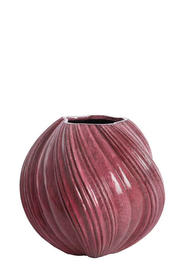 Vase deco 65x60 cm YATUNG shiny eggplant