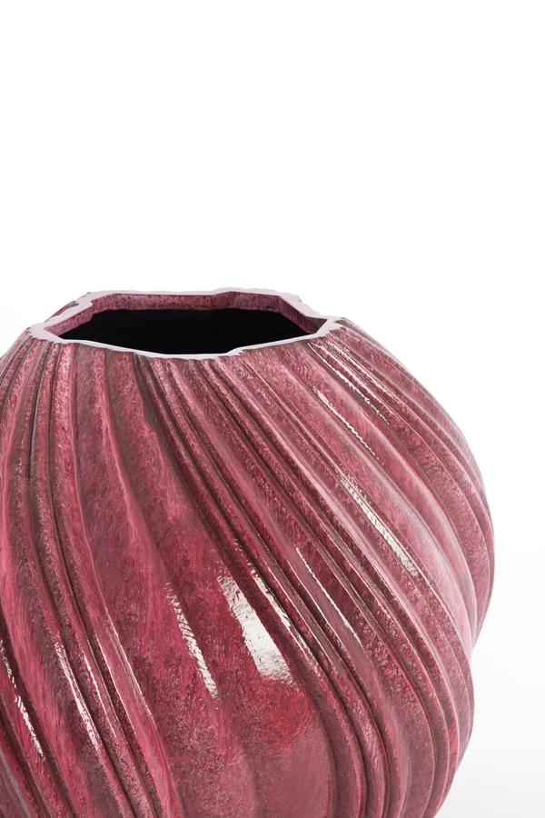 Vase deco 65x60 cm YATUNG shiny eggplant