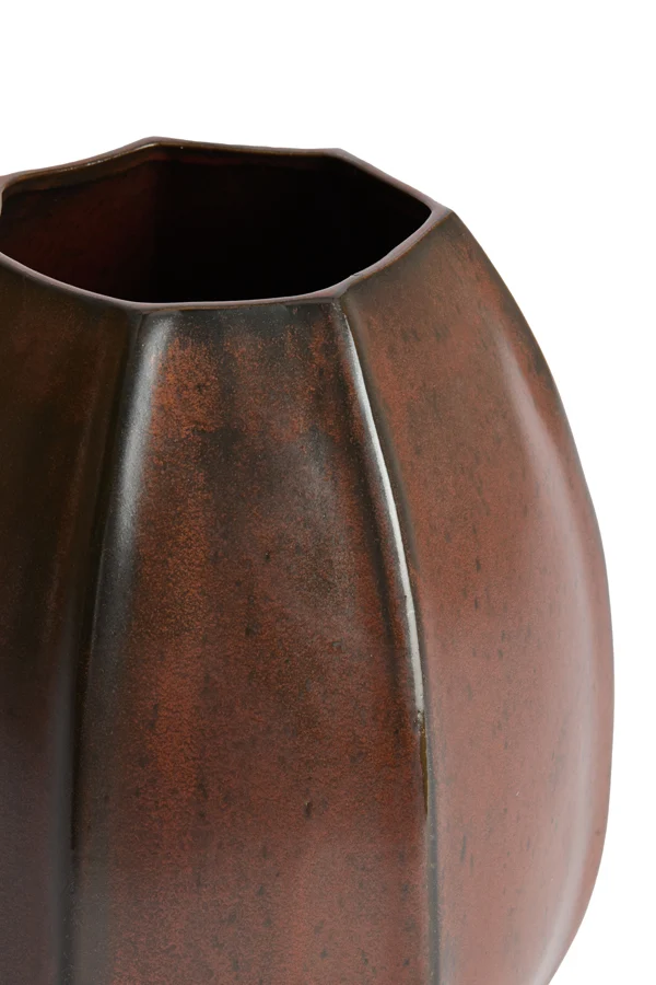 Vase deco 23x26 cm SERRA ceramics matt dark red-brown