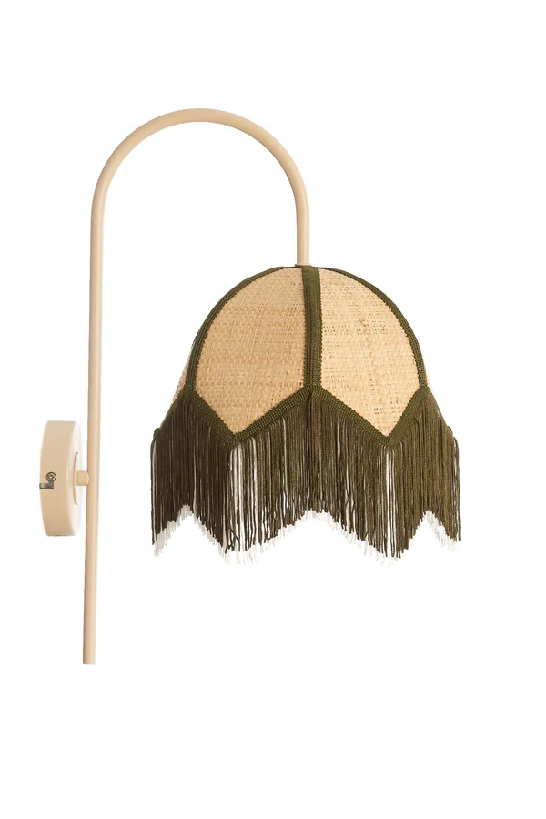 Wall lamp 33x25x47 cm SULINA raffia natural+green