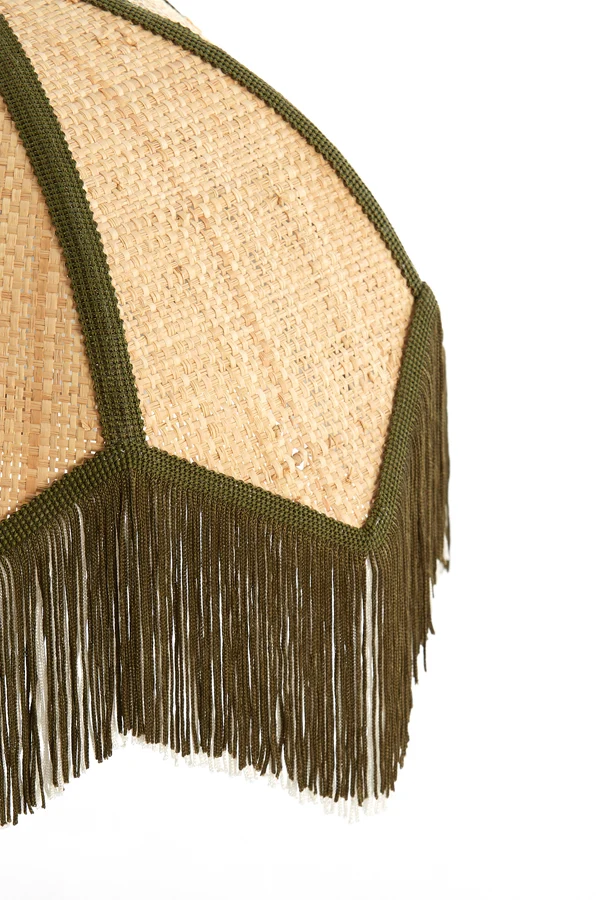 Wall lamp 33x25x47 cm SULINA raffia natural+green