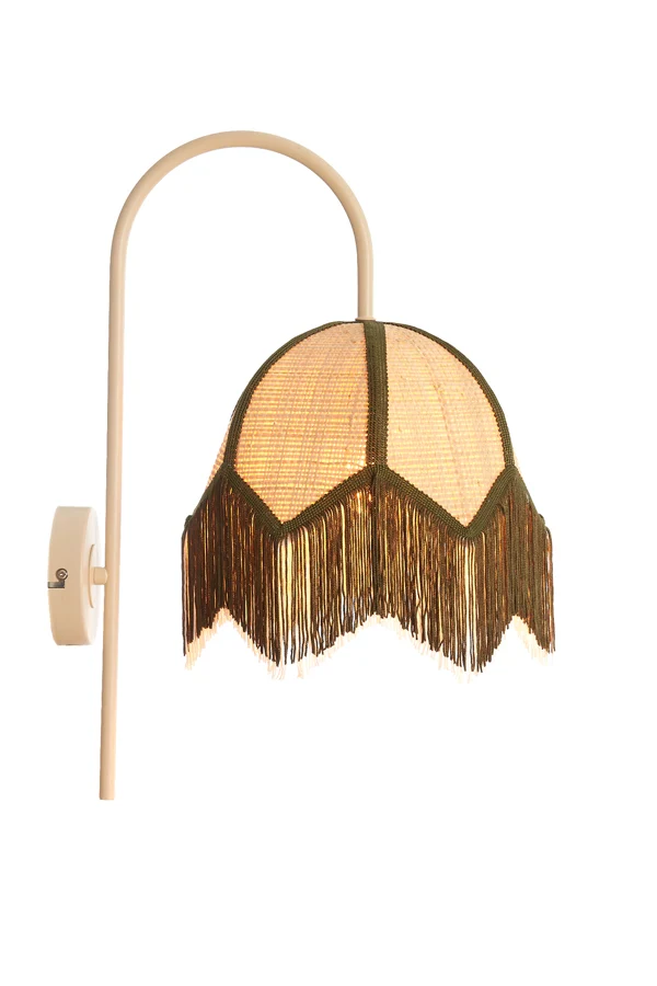 Wall lamp 33x25x47 cm SULINA raffia natural+green