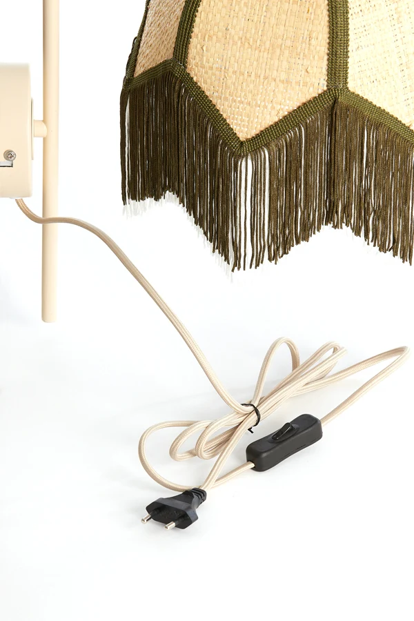 Wall lamp 33x25x47 cm SULINA raffia natural+green