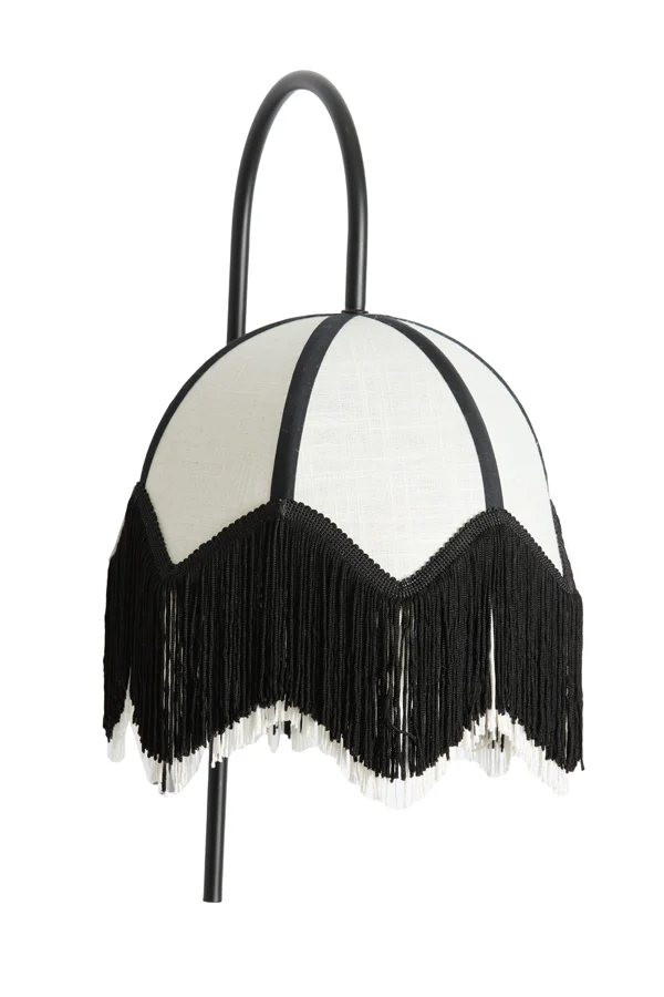 Wall lamp 33x25x47 cm SULINA linen white+black