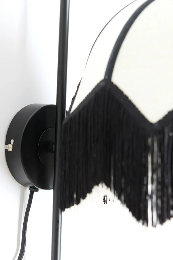 Wall lamp 33x25x47 cm SULINA linen white+black