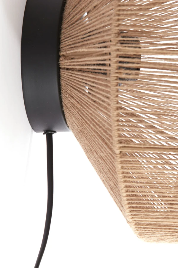 Wall lamp 31x31 cm LYRA natural+matt black