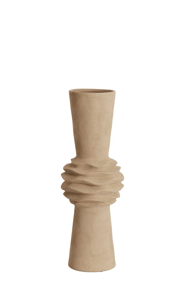 Vase deco 21x60 cm OLIVORA ceramics light brown