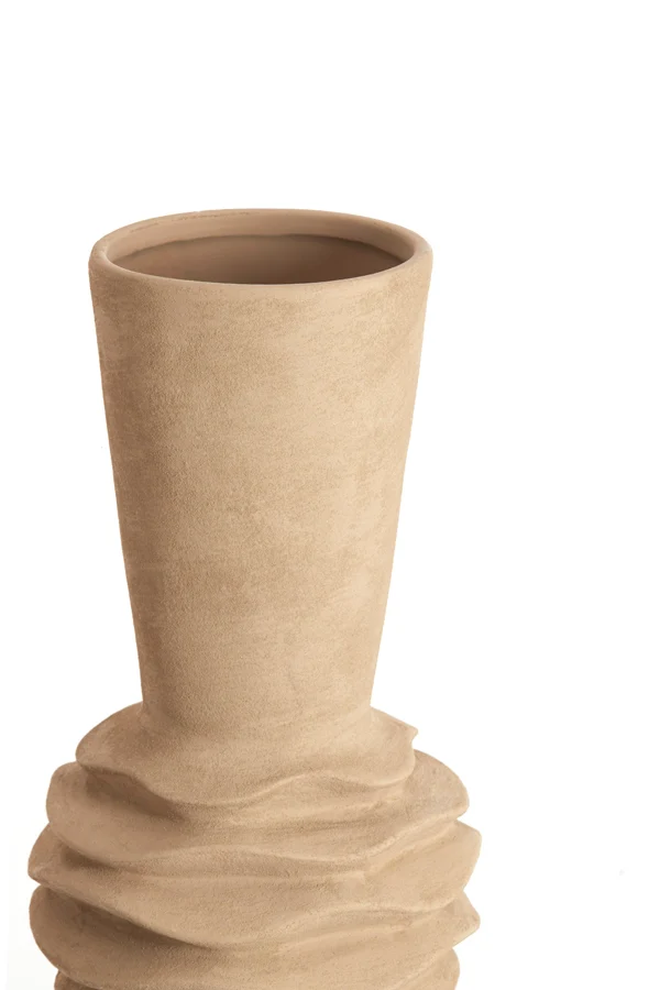 Vase deco 21x60 cm OLIVORA ceramics light brown