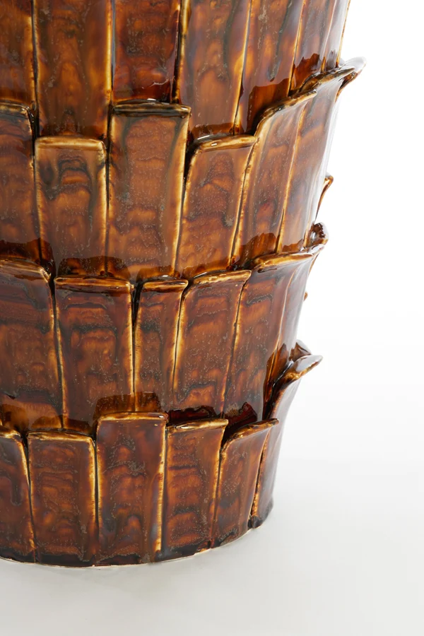 Vase deco 33x43 cm BANYA ceramics shiny dark brown