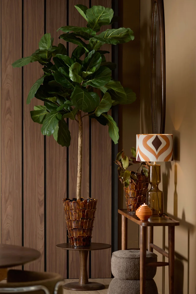 Vase deco 33x43 cm BANYA ceramics shiny dark brown