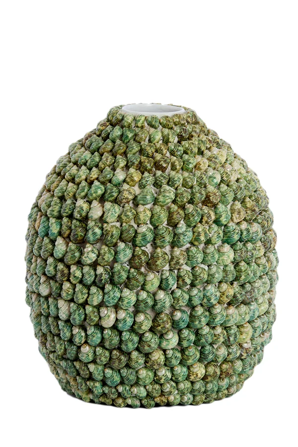 Vase deco 33x37 cm SHELL green