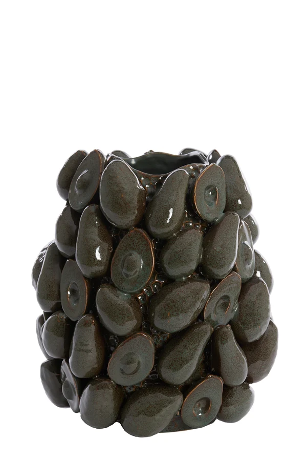 Vase deco 33x37,5 cm AVOCADO ceramics brown+green