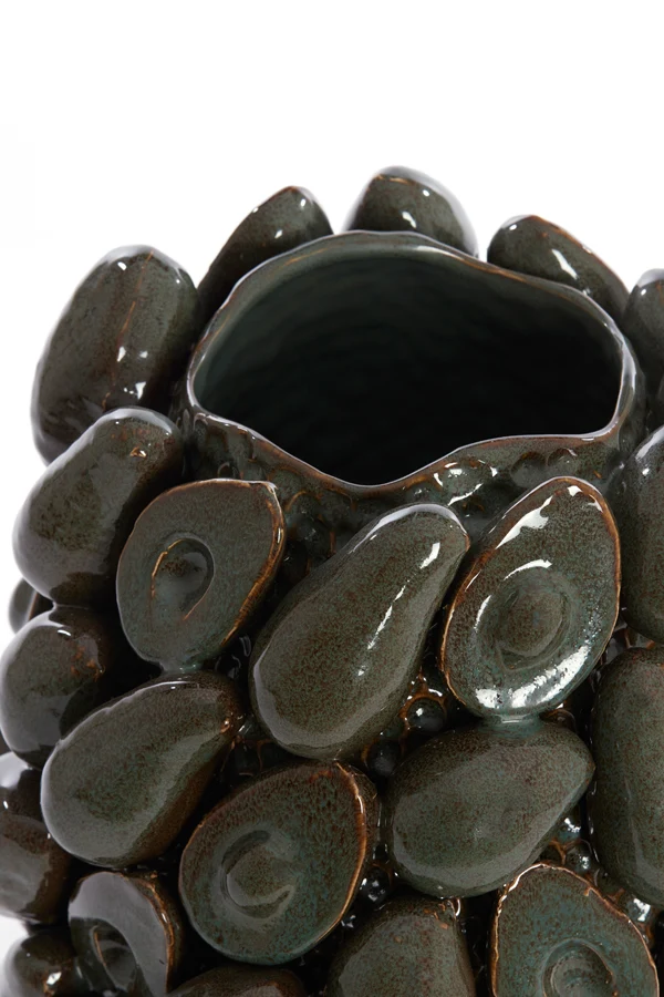 Vase deco 33x37,5 cm AVOCADO ceramics brown+green