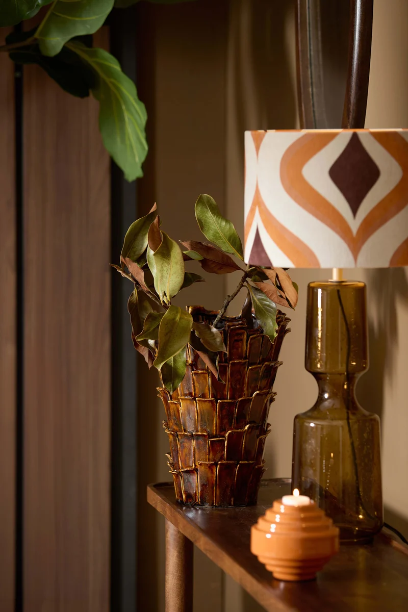 Vase deco 27,5x27x34 cm BANYA ceramics shiny dark brown