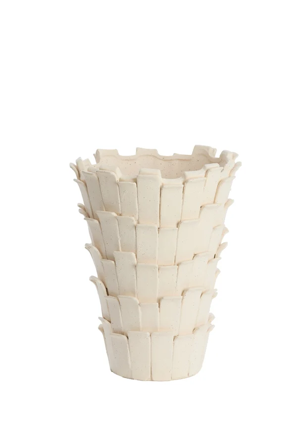 Vase deco 27,5x27x34 cm BANYA ceramics matt cream