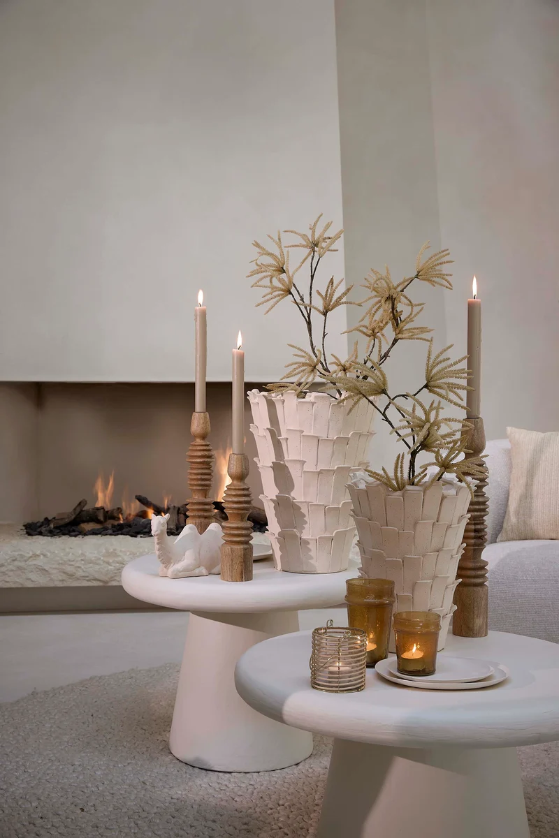 Vase deco 27,5x27x34 cm BANYA ceramics matt cream