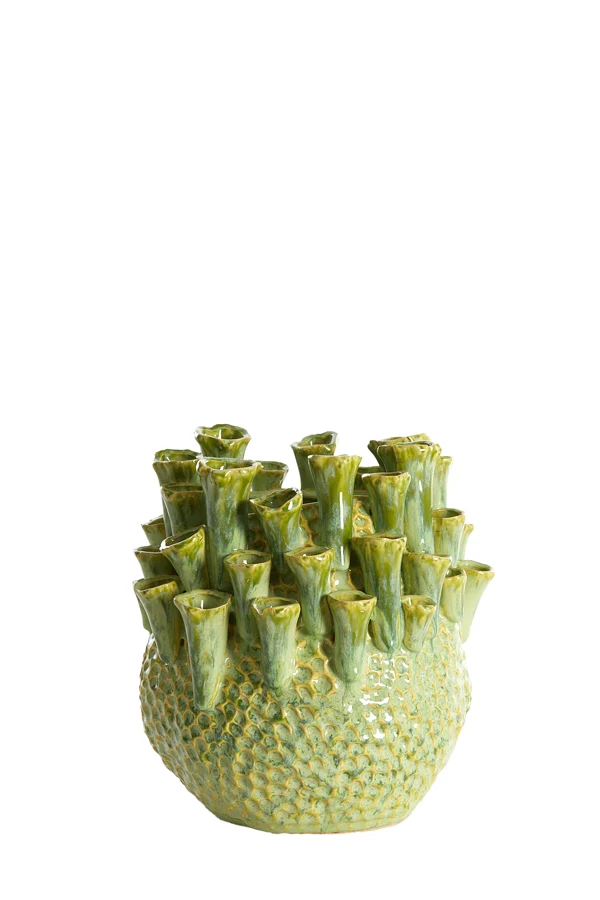 Vase deco 27,5x27,5 cm KYRAL ceramics mint green