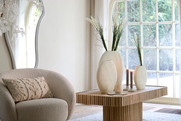 Vase deco 40,5x11x40 cm RENDA cream