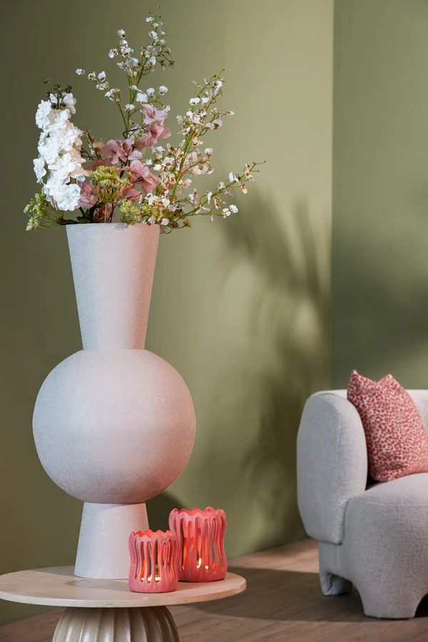 Vase deco 39x83 cm CHEDI matt light grey