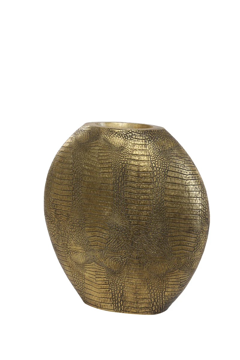 Vase deco 39x11x40 cm SKELD antique bronze