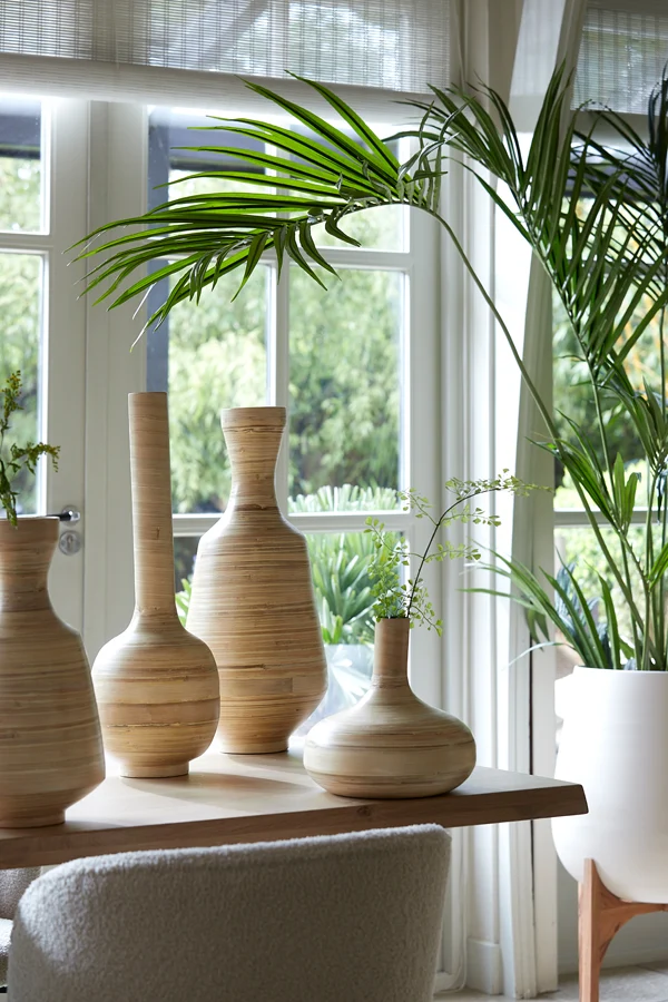 Vase deco 25x25 cm TOLIMU bamboo natural