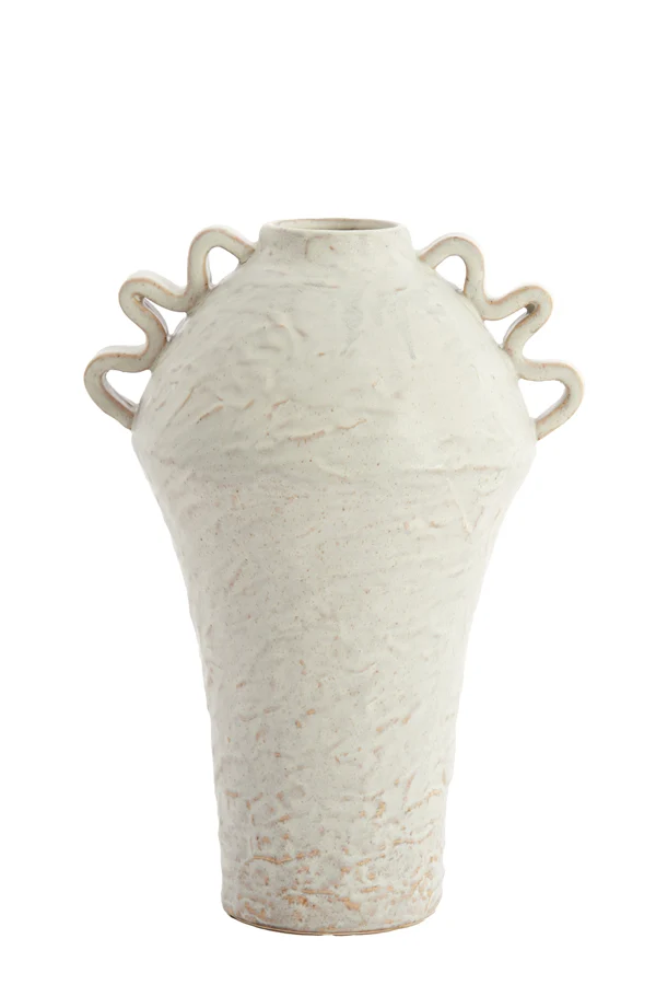 Vase deco 25x20x35 cm VOLCA ceramics cream
