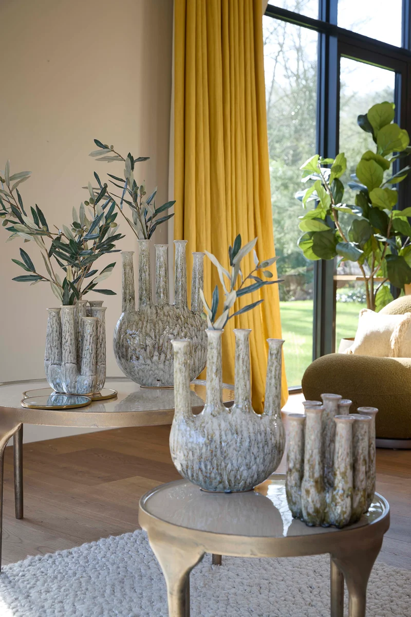 Vase deco 25x17x30 cm LEANJA ceramics beige