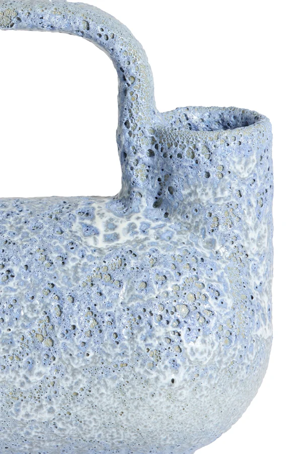 Vase deco 25x14x24 cm SERRES ceramics light blue