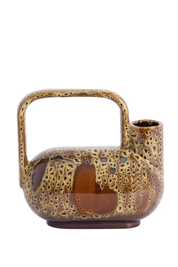 Vase deco 25x14x24 cm SERRES ceramics d brown+cream+orange