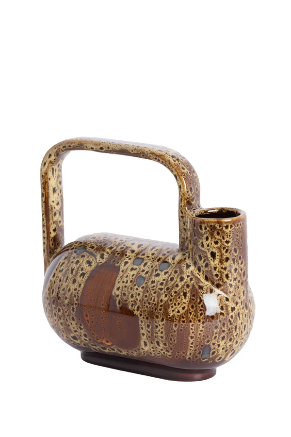Vase deco 25x14x24 cm SERRES ceramics d brown+cream+orange