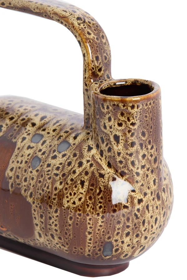 Vase deco 25x14x24 cm SERRES ceramics d brown+cream+orange