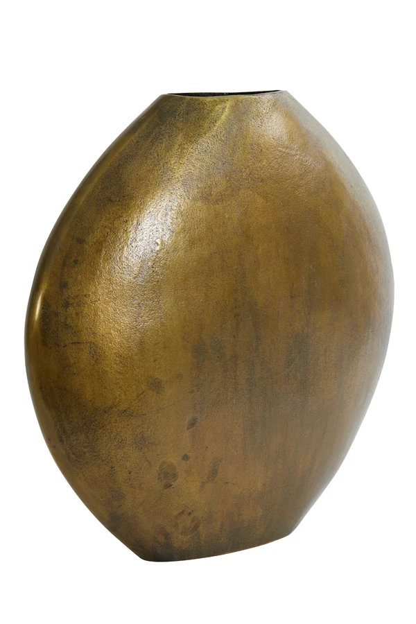 Vase deco 53x7x53 cm POSITANO oval flat antique bronze