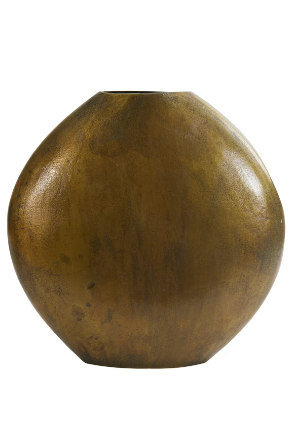 Vase deco 53x7x53 cm POSITANO oval flat antique bronze