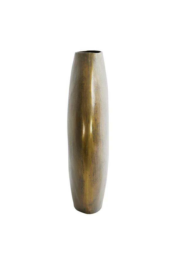 Vase deco 53x7x53 cm POSITANO oval flat antique bronze