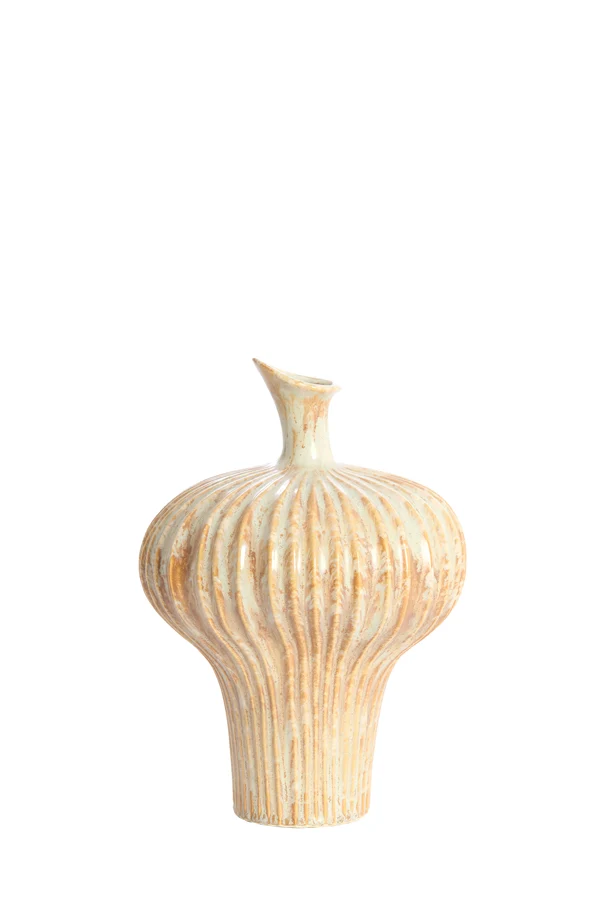 Vase deco 23x22x32,5 cm NEVANO cream+orange-brown