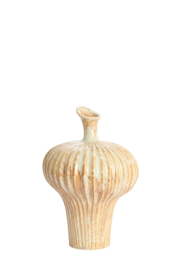 Vase deco 23x22x32,5 cm NEVANO cream+orange-brown