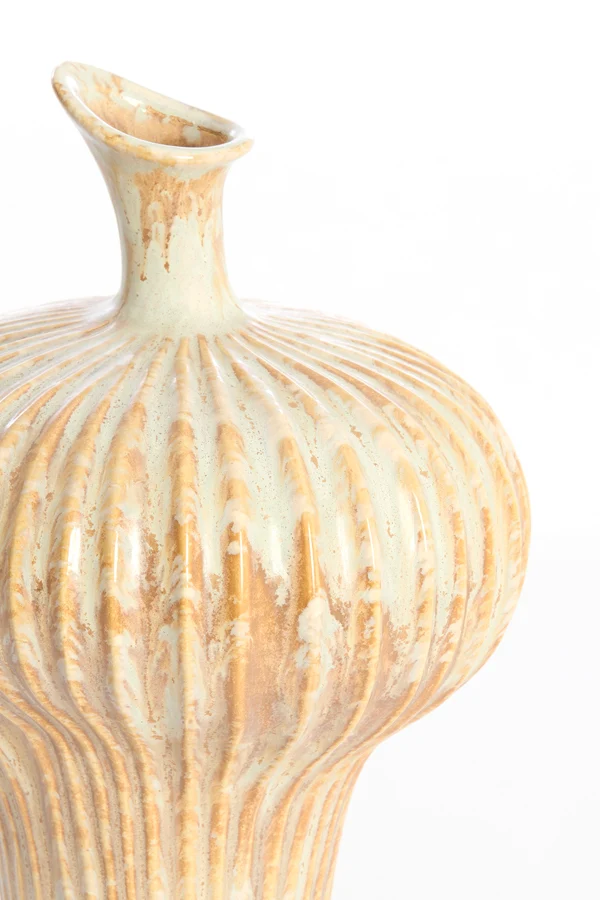 Vase deco 23x22x32,5 cm NEVANO cream+orange-brown