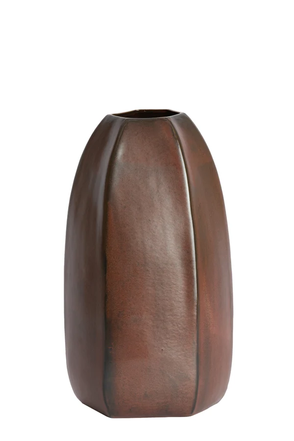 Vase deco 21x37 cm SERRA ceramics matt dark red-brown