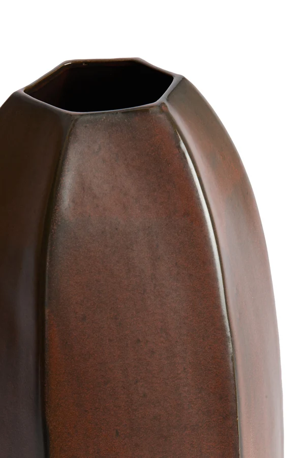 Vase deco 21x37 cm SERRA ceramics matt dark red-brown