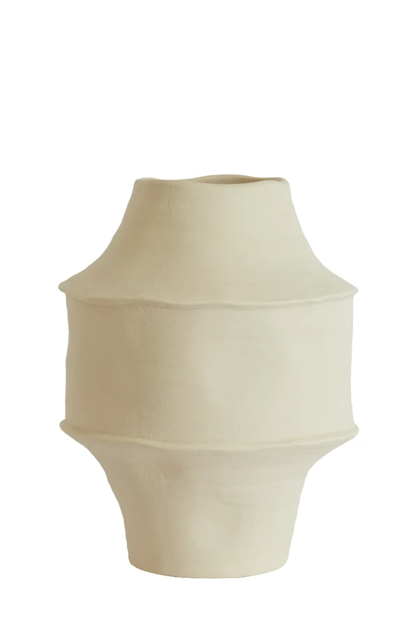 Vase deco 21x28 cm CORSICO ceramics matt cream