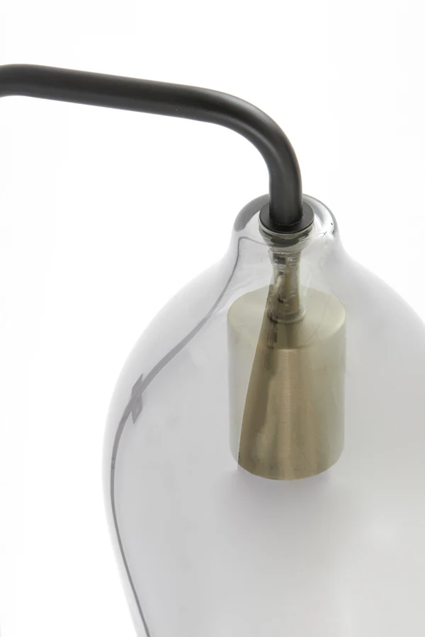 Wall lamp 28x20x65 cm LUKARO glass smoked+matt black