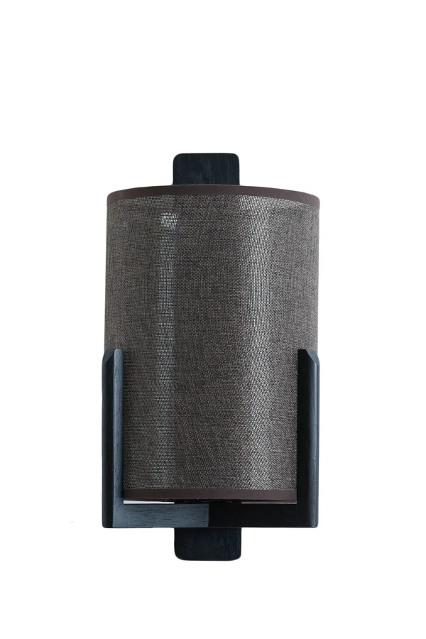 Wall lamp 22x18x36 cm LITTO black+linen dark brown