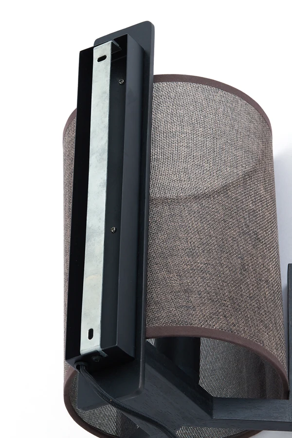 Wall lamp 22x18x36 cm LITTO black+linen dark brown