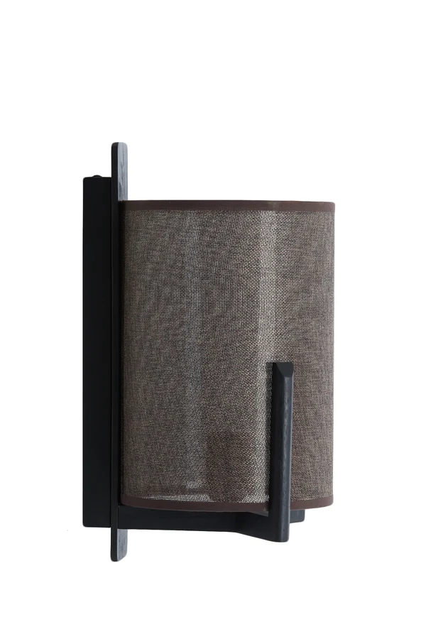 Wall lamp 22x18x36 cm LITTO black+linen dark brown